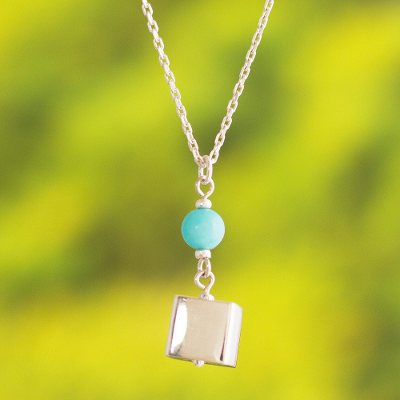 Amazonite pendant necklace, Cubist
