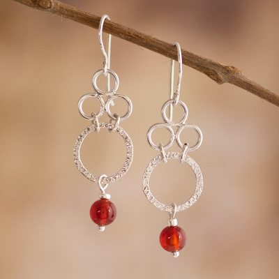 Carnelian dangle earrings, Olympia