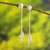 Sterling silver dangle earrings, 'White Cypress' - Sterling Silver Handmade Modern Long Earrings from Peru thumbail