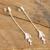 Sterling silver dangle earrings, 'White Cypress' - Sterling Silver Handmade Modern Long Earrings from Peru (image 2b) thumbail