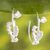 Sterling silver half-hoop earrings, 'Quinoa Garland' - Quinoa Motif Sterling Silver Half-Hoop Earrings thumbail