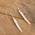 Sterling silver dangle earrings, 'Plantago' - Nature Inspired Sterling SIlver Dangle Earrings (image 2b) thumbail