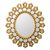 Wood and glass wall mirror, 'Cusco Bouquet' - Gold Toned Floral Wall Mirror (image 2a) thumbail