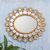 Wood and glass wall mirror, 'Cusco Bouquet' - Gold Toned Floral Wall Mirror (image 2b) thumbail