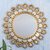 Wood and glass wall mirror, 'Golden Garland' - Floral Motif Wood Wall Mirror thumbail