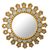 Wood and glass wall mirror, 'Golden Garland' - Floral Motif Wood Wall Mirror (image 2a) thumbail