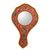 Reverse-painted glass hand mirror, 'Honeysuckle Garden' - Hand Painted Glass and Wood Hand Mirror (image 2a) thumbail