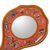 Reverse-painted glass hand mirror, 'Honeysuckle Garden' - Hand Painted Glass and Wood Hand Mirror (image 2c) thumbail
