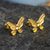 Gold-plated filigree button earrings, 'Magnificent Butterfly' - 18k Gold Plated Butterfly Button Earrings thumbail