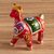Ceramic figurine, 'Chullo Llama in Red' - Artisan Crafted Ceramic Llama Sculpture thumbail
