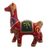 Ceramic figurine, 'Chullo Llama in Red' - Artisan Crafted Ceramic Llama Sculpture (image 2b) thumbail
