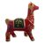 Ceramic figurine, 'Chullo Llama in Red' - Artisan Crafted Ceramic Llama Sculpture (image 2c) thumbail
