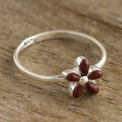 Jasper cocktail ring, Andean Star in Red