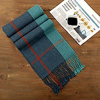Featured review for Baby alpaca scarf, Deep Plaid