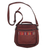Leather messenger bag, 'Morral in Chestnut Brown' - Wool Insert Leather Brown Crossbody Messenger Bag from Peru thumbail