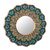 Reverse-painted glass wall mirror, 'Idyllic Emerald Garden' - Emerald Reverse-Painted Glass Wood Wall Mirror from Peru thumbail