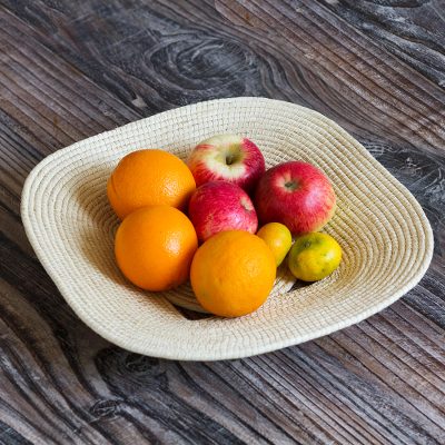 Natural fiber basket, 'Natural Square' - Handwoven Natural Fiber Square Basket from Peru