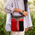 Leather sling, 'Cusco Llama' - Llama-Themed Red and Black Suede Leather Sling from Peru' (image 2h) thumbail