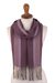 Baby alpaca blend scarf, 'Sunset Mauve' - Purple Shades Handwoven Baby Alpaca Blend Scarf from Peru (image 2a) thumbail