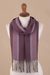 Baby alpaca blend scarf, 'Sunset Mauve' - Purple Shades Handwoven Baby Alpaca Blend Scarf from Peru (image 2b) thumbail