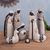 Chulucanas ceramic nativity scene, 'Reverent Nativity' (8 pieces) - 8-Piece Black & White Chulucanas Ceramic Nativity Scene thumbail