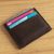 Leather card holder, 'Signature in Mahogany' - Four Slot Mahogany Brown Leather Card Holder from Peru thumbail