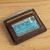 Leather card holder, 'Signature in Mahogany' - Four Slot Mahogany Brown Leather Card Holder from Peru (image 2b) thumbail