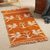 Wool area rug, 'Sunset Song' (2x3.5) - Geometric Red-Orange Bird Wool Area Rug from Peru (2x3.5) thumbail