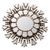 Wood and glass wall accent mirror, 'Silver Rays' - Hand Crafted Silver Wall Mirror (image 2a) thumbail