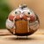Sterling silver accented gourd figurine, 'Owl Traumatologist' - Dried Gourd Doctor Figurine thumbail