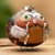 Sterling silver accented gourd figurine, 'Owl Traumatologist' - Dried Gourd Doctor Figurine (image 2b) thumbail