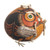 Sterling silver accented gourd figurine, 'Owl Traumatologist' - Dried Gourd Doctor Figurine (image 2d) thumbail