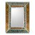 Reverse-painted glass wall mirror, 'In the Garden' - Mint and Antique Gold Wall Mirror thumbail