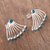 Chrysocolla drop earrings, 'Peacock Tail' - 950 Silver Earrings with Chrysocolla (image 2b) thumbail