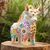 Ceramic sculpture, 'Big Pucará Bull in White' - White Floral Bull Sculpture thumbail