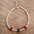 Tourmaline and sterling silver beaded bracelet, 'Red Light, Green Light' - Beaded Silver and Tourmaline Bracelet thumbail