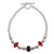 Tourmaline and sterling silver beaded bracelet, 'Red Light, Green Light' - Beaded Silver and Tourmaline Bracelet (image 2a) thumbail