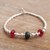 Tourmaline and sterling silver beaded bracelet, 'Red Light, Green Light' - Beaded Silver and Tourmaline Bracelet (image 2b) thumbail