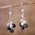 Azure-malachite dangle earrings, 'Azure Cascade' - Handmade Azure-Malachite Earrings (image 2) thumbail