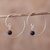 Lapis lazuli half-hoop earrings, 'Move Forward' - Half-Hoop Earrings with Lapis Lazuli (image 2) thumbail