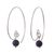 Lapis lazuli half-hoop earrings, 'Move Forward' - Half-Hoop Earrings with Lapis Lazuli thumbail