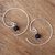 Lapis lazuli half-hoop earrings, 'Move Forward' - Half-Hoop Earrings with Lapis Lazuli (image 2b) thumbail