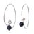 Lapis lazuli half-hoop earrings, 'Move Forward' - Half-Hoop Earrings with Lapis Lazuli (image 2c) thumbail