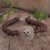 Sterling silver macrame pendant bracelet, 'Kusikuy Cat' - Macrame Bracelet with Sterling Pendant (image 2) thumbail