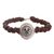 Sterling silver macrame pendant bracelet, 'Kusikuy Cat' - Macrame Bracelet with Sterling Pendant thumbail