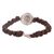 Sterling silver macrame pendant bracelet, 'Kusikuy Cat' - Macrame Bracelet with Sterling Pendant (image 2c) thumbail