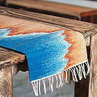Wool blend table runner, 'Shores of Peru' - Artisan Crafted Coastal Themed Table Runner