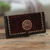 Leather wallet, 'Cusco Sun' - Brown Leather Wallet with Embossed Inca Sun Symbol from Peru (image 2b) thumbail