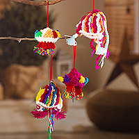 Crocheted ornaments, 'Colorful Andean Tradition' (set of 4) - Crocheted Peruvian Ornaments with Andean Hats (Set of 4)