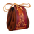 Leather accented suede coin purse, 'Frugal Llama' - Brown Leather and Suede Llama Coin Purse with Tie Closure thumbail